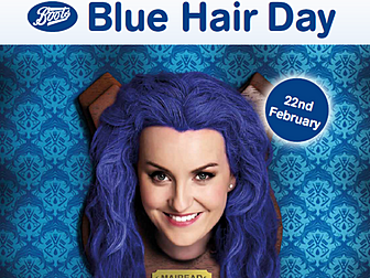 "Boots Blue Hair Day"